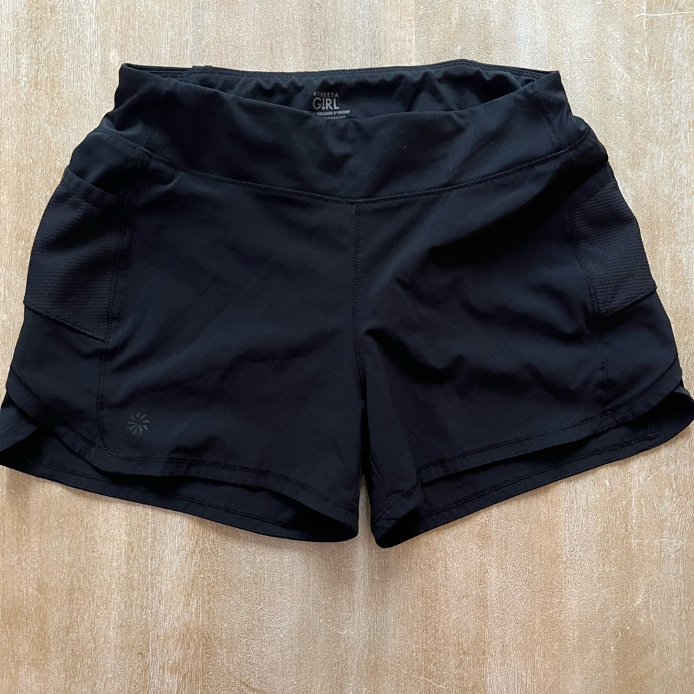 Athleta Girl Record Breaker 3 Inch Black Shorts Size L/12